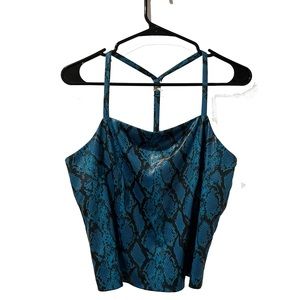 blue snakeskin club top crop top